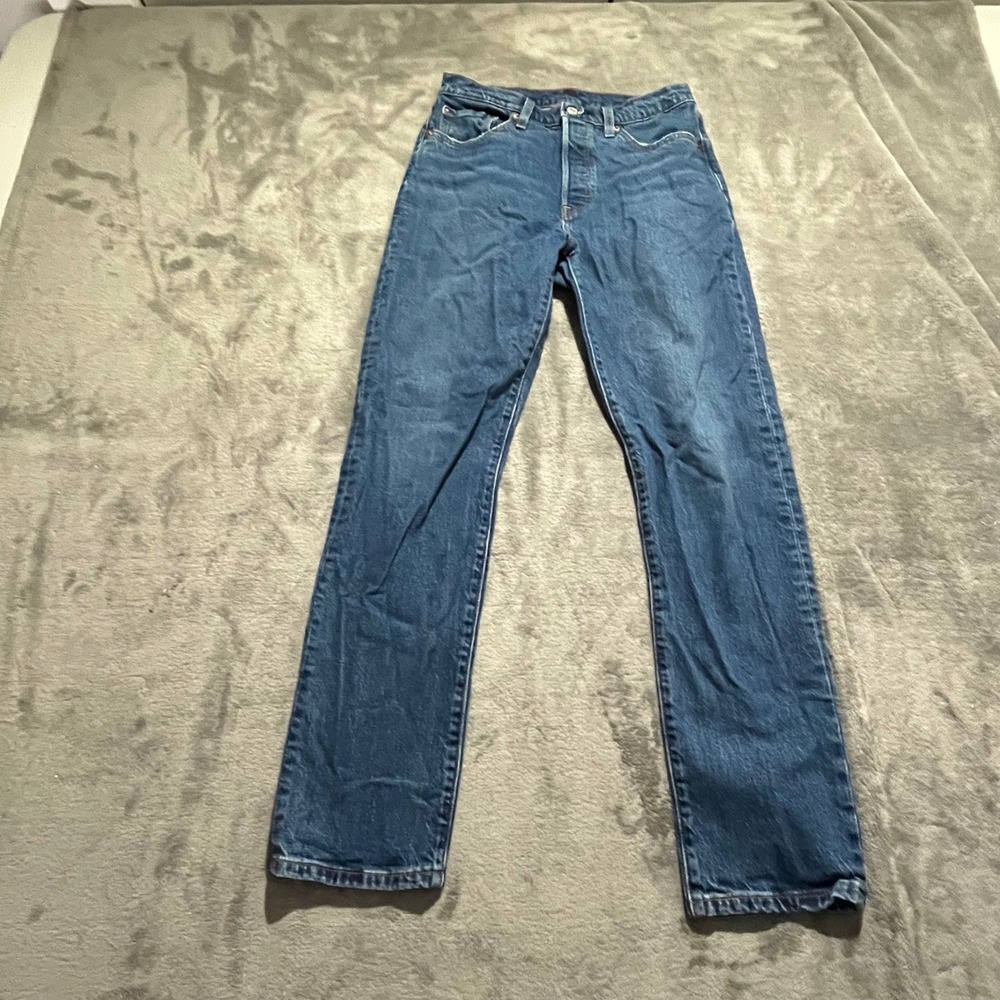 Levis 501 Original Fit Jeans Men 28x30 Blue Straight Leg Button Fly 12501-0366